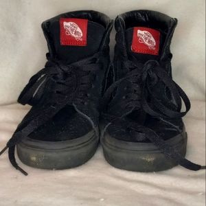 Vans Sk8 Hi Triple Black Suede Sneakers Women's sz 5, Men's 3.5